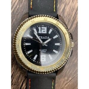 Strada Men’s Watch Working Silicone Band Rainbow Stitching New Battery Working
